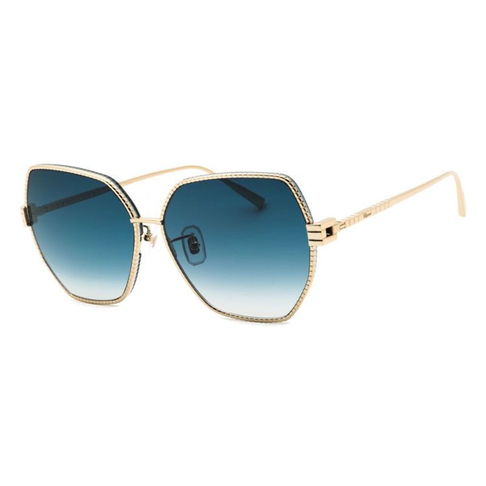 Chopard Sunglasses Butterfly Full Rim, Pale Gold Frame and Blue Gradient Lens